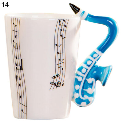 

Creative Guitar Music Note Ceramic Coffee Mug Home Office Milk Tea Water Cup