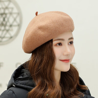

Hat Female Japanese Fall&Winter Wool Berets Retro-vintage 100 Sets Pure Wool Painter Hat Korean Edition Literary Bud Cap