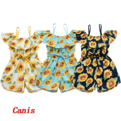 

Sweet Toddler Baby Girl Clothes Sunflower Romper Jumpsuit Overall Casual Outfit