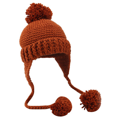 

Tailored Fashion Women Winter Knit Hat 3 Ball Collar Set Thick Warm Solid Earmuff Hat