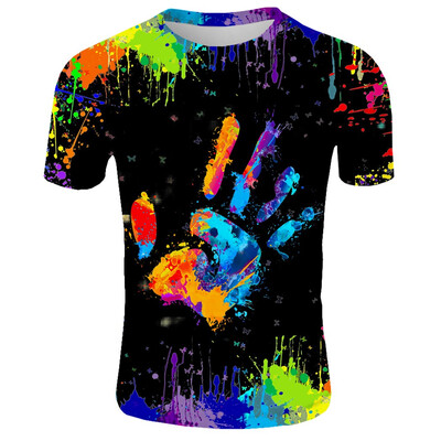 

Toponeto Mens New Summer T-shirt With Round Neck Short Sleeve Blue Flame 3D Printed Top