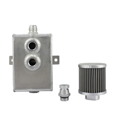 

2L Oil Catch Can Reservoir Tank with Breather Filter Baffled Reservoir Tank