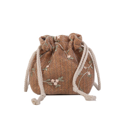 

Women Drawstring Crossbody Bag Summer Beach Straw Woven Shoulder Dumpling Bags Handmade Shoulder Bag Handbag Purse T20