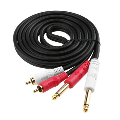 

Dual RCA to Dual Mono 635mm Male Jack Audio Cable 2RCA to 2 65 DVD Mixer