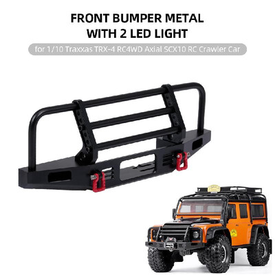 

Front Bumper Metal with 2 LED Light for 110 Traxxas TRX-4 RC4WD Axial SCX10 RC Crawler Car