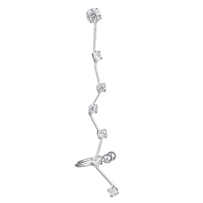 

Ear Cuff Silver Color Ear Clip Earrings Women Statement Bohemia Crystal Earrings Jewelry