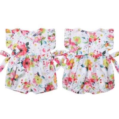 

Newborn Baby Girl Summer Flower Ruffle Romper Bodysuit Jumpsuit Outfits Clothes