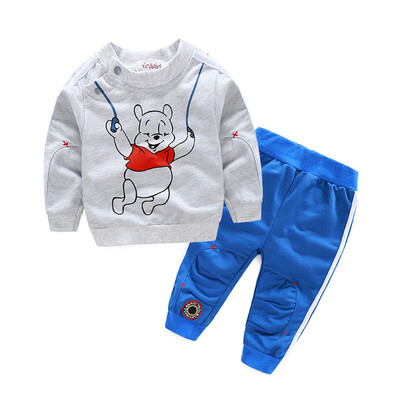 

Kids Baby Boy Autumn Sport Suits Bear Printed Tops Pants Clothes Outfit Set