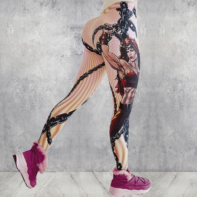 

Explosive Ebay cross-border WISH digital print heroine warrior sweatpants yoga fitness leggings Photo