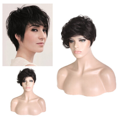 

〖Follure〗Women Natural Short Wavy Black Gradient Wig Rose Net Synthetic Curly Wigs