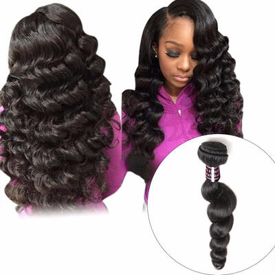 

Malaysian Loose Wave Hair Bundle 1 Piece 100 Human Hair Weave Non-Remy Hair Natural Color Can Be Dyed Hair Extension