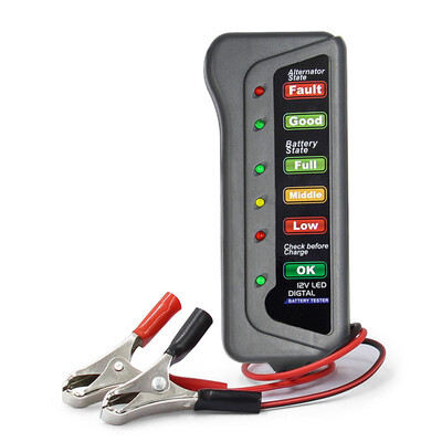 

12V Digital Battery Alternator Tester 6 LED Lights Display Indicates Condition