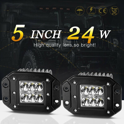 

Flush Mount Reverse Led Work Lights 5inch Spot Bumper Driving Pods Tractor 4X4WD