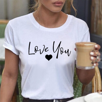 

Nomeni Fashion Women Summer Casual O-Neck letter Print Short Sleeve Top T Shirt