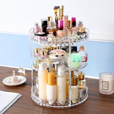 

Siaonvr 360 Degree Rotating Acrylic Makeup Organizer Cosmetics Storage Stand