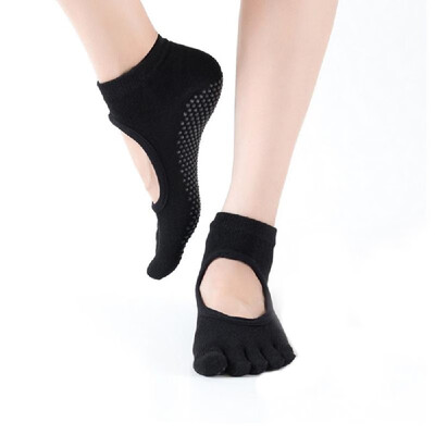 

Women Yoga Socks Anti-slip Five Fingers Backless Silicone Non-slip 5 Toe Socks Ballet Gym Fitness Sports Cotton Socks
