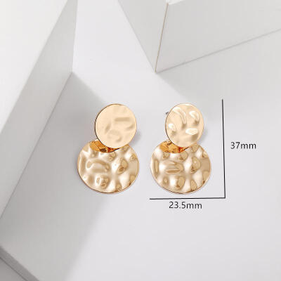 

Korean Trendy Gold Silver Earrings Oorbellen Geometric Bump Round Dangle Drop Earrings For Women Earings Fashion Jewelry 2019