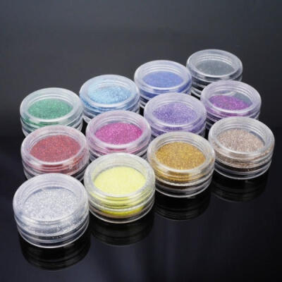 

12 Colours Glitter Powder Nail Art Shinning Powder