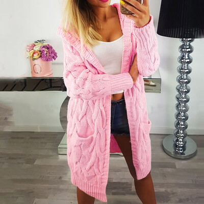 

Roseonmyhand Women Long Sleeve Oversized Loose Knitted Sweater Cardigan Outwear Coat