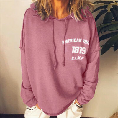 

2019 New Fashion Women Letter Printed Hoodie Casual Long Sleeve Hooded Sweatshirt For Ladies