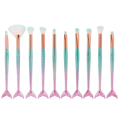 

10pcsSet Professional Makeup Brushes Fish Tail Foundation Eyes Brushes