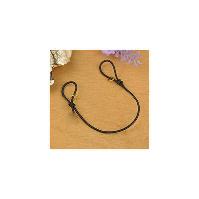 

Elastic Cord Bracelet Making with Iron JumpRings Adjustable Black 130mm