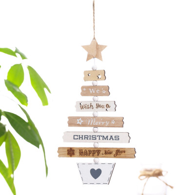 

Siaonvr Christmas Tree Ornaments Colorful Wooden Cutout Creative Christmas Decoration