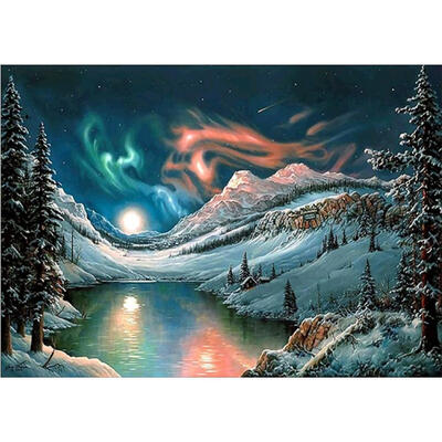 

5D DIY Full Drill Diamond Painting Snow Scene Cross Stitch Embroidery Kit