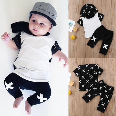 

Baby Kid Boy Infant Cotton Top Hooded T-shirt TeeShort Pants Clothes Outfit Set