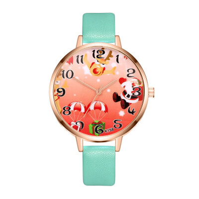 

Hour Clock Watch Women relogio masculino New Christmas Old man Pattern Leather Band Analog Quartz Vogue Watches Dropshipping &Ff