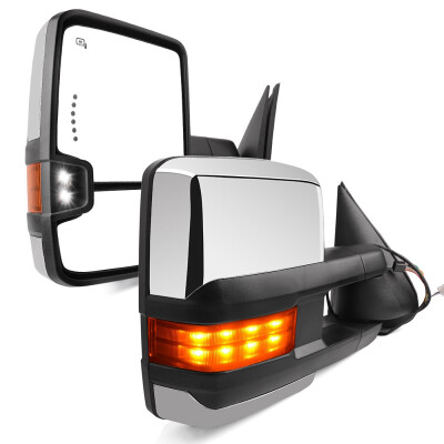 

for 99-02 Chevy Silverado GMC Sierra Tow Mirrors Chrome Power Heated LED Signals