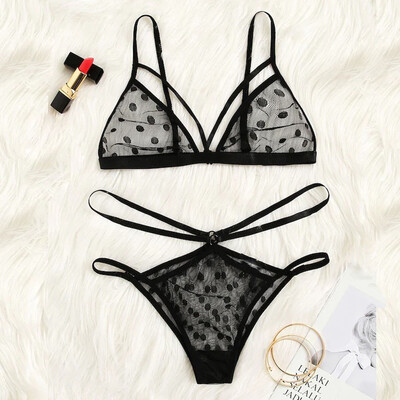

Gobestart Fashion Women Sexy Lace Halter Backless Bra Thong Sleepwear Lingerie Set -2XL