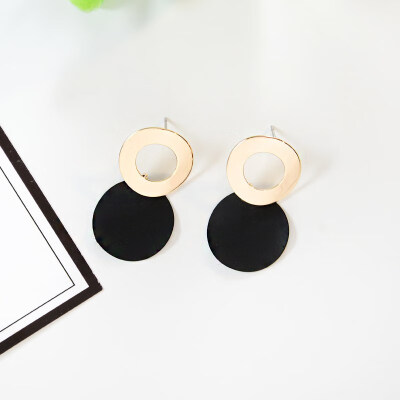 

Minimalist Big Round Drop Earrings for Women Geometric Metal Paint Circle Dangle Earrings Trendy Party Jewelry Wholesale