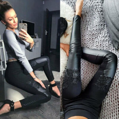 

Sexy Women Shiny Stretch High Waist Bright Leather Slim Tight Leggings Pants