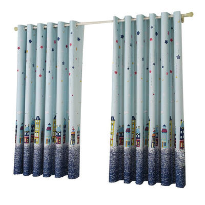 

Star Castle Print Blackout Curtain Purdah Punching Curtain Shading Screen