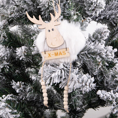 

Toponeto Christmas Elk Pendant DIY Wooden Painted Hanging Ornament Xmas Party Decoration