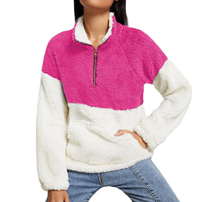 

Nomeni Womens Plush Autumn Winter Tops Oversize Fluffy Fleece Sweatshirt Outwear