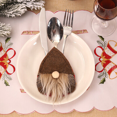 

Siaonvr Christmas Decorative Tableware Fork Set Christmas Hat Storage Tool
