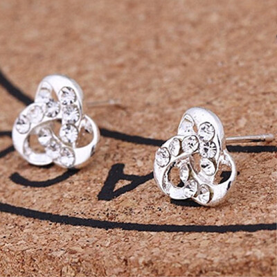 

Hot Fashion Simulated Pearls Crystal Tiny Heart Leaf Star Triangle Flower Bowknot Cherry Stud Earrings For Women Cheap Jewelry