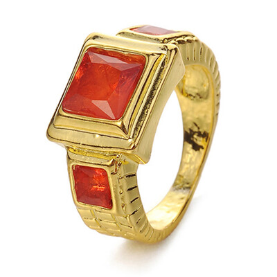 

Square Shape Faux Gemstone Birthday Band Fashion Ring