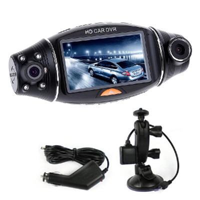 

HD Car DVR Dual Camera Lens DVR Wide-angle Night Vision Gravity Sensor Vehicle Recorder with GPS