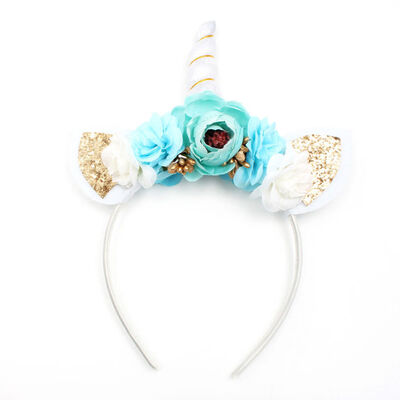 

Unicorn Horn Kids Flower HairBand Headband Party Fancy Dress Cosplay Costume