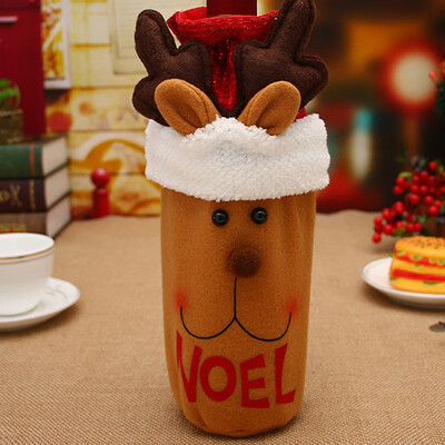 

Gobestart Red Wine Bottle Cover Bags Decoration Home Party Santa Claus Christmas