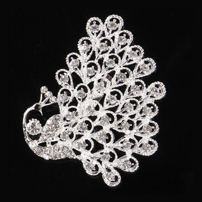 

New Fashion Personality Female Peacock Brooch Beautiful Animal Bird Crystal Brooches Pins Best Jewelry