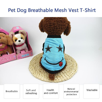 

Pet Dog Breathable Mesh Vest T-Shirt Printed Pet Vest Dog T-Shirt Dog Summer Clothes Party Apparels for Small Puppy Dogs Cats Sun