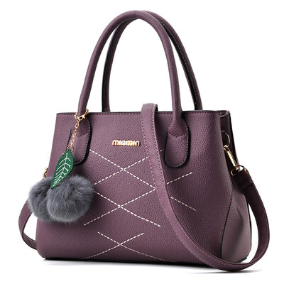 

Tailored Fashion Women Hair Ball Lichee Pattern Crossbody Bag Shoulder Bag Handbag Black