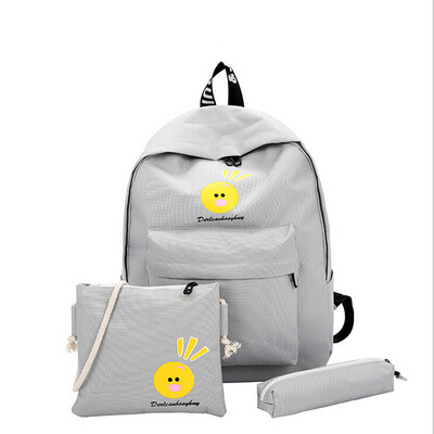 

Tailored 3PC Canvas Cute Cartoon Shoulder Bags Backpack Girls Travel Bag Backpack BK