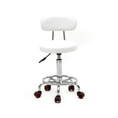 

Adjustable Hydraulic Swivel Stool Beauty Spa Salon Stripe Chair & Backrest White