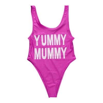 

Mother Daughter One Piece Swimsuit Letter Print Swimwear Bathing Suits