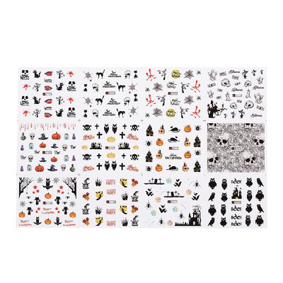 

36sets Halloween Nail Decals Halloween Christmas Stickers Set Nail Art DIY Stickers